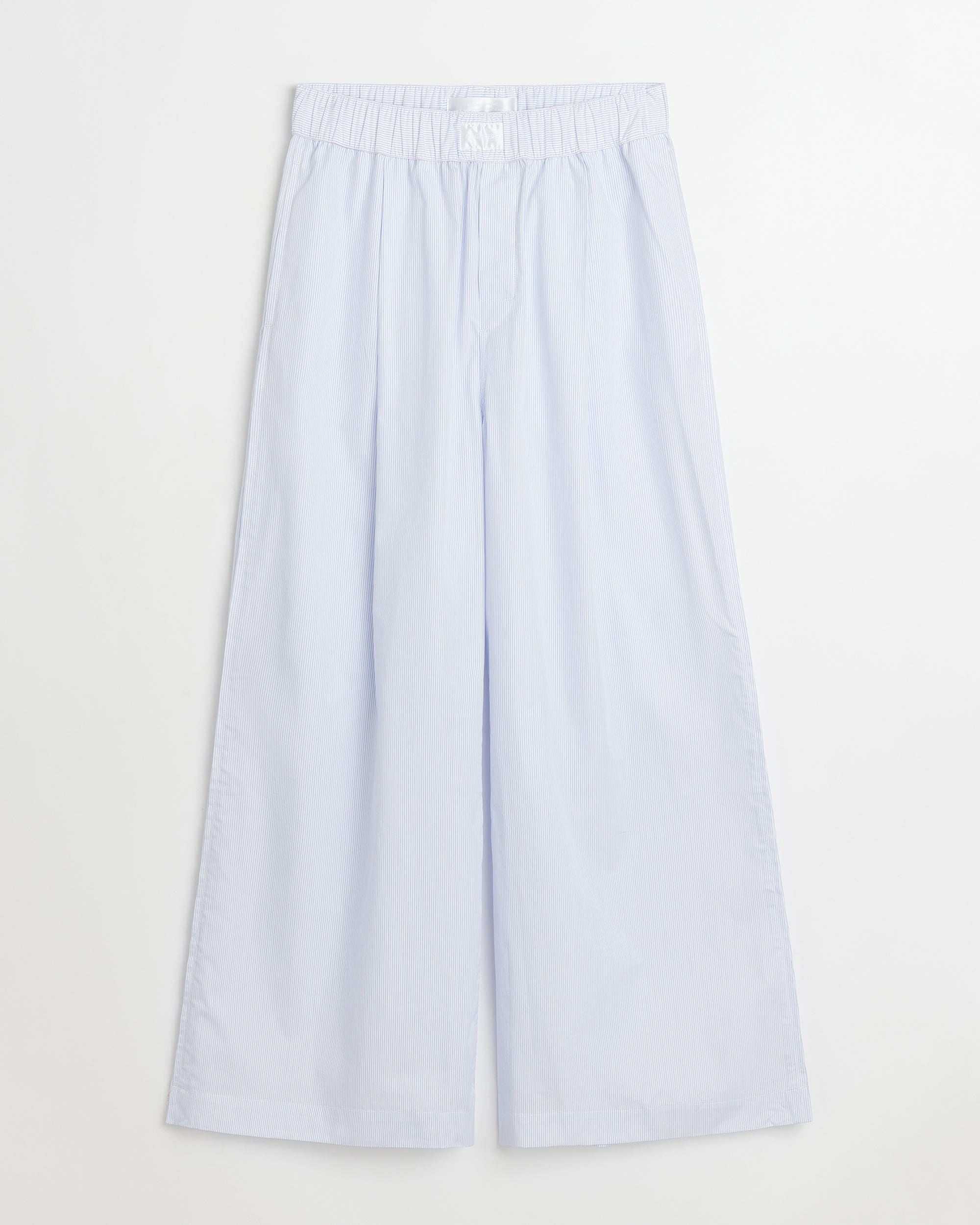 Space pants | Light blue stripes poplin